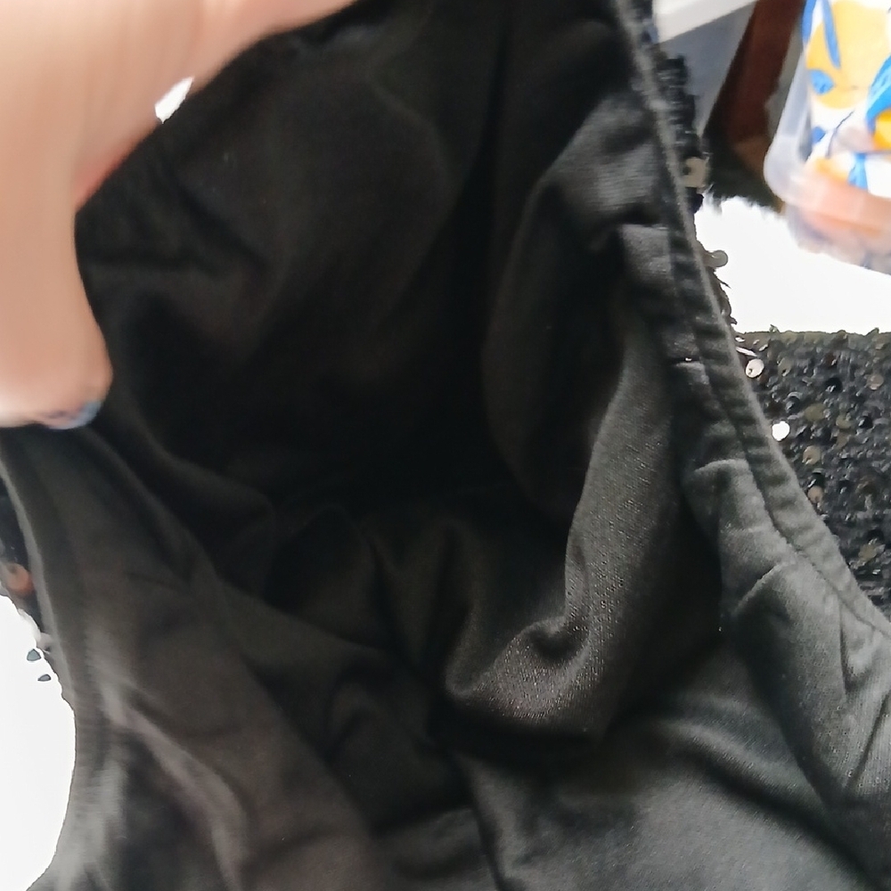 Whimsigoth Dark Black Sequin Feather Trim One-Shoulder Midi Party Prom Dress - Picture 8 of 15